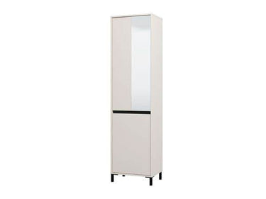 Rosmara Cashmere Taupe Slim Narrow Shallow Depth Hallway Wardrobe with Two Doors - UK Luxury Furniture